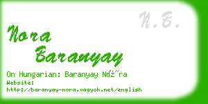 nora baranyay business card